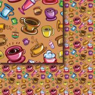 Seamless coffee cups pattern N4