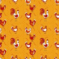 chickens seamless pattern background N2