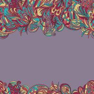 Abstract hand-drawn wave floral pattern N68