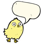 funny cartoon bird with speech bubble N81