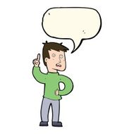 cartoon boy with idea speech bubble N49