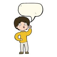 cartoon boy with idea speech bubble N50