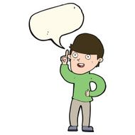 cartoon boy with idea speech bubble N51