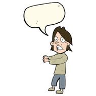 cartoon shocked man with speech bubble N69