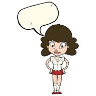 cartoon pretty woman with speech bubble N168