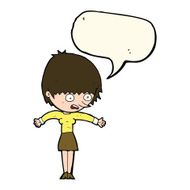 cartoon woman panicking with speech bubble N7