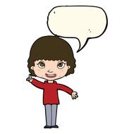 cartoon woman with idea speech bubble N151