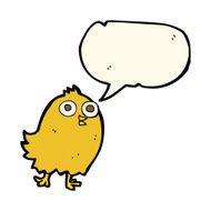 cartoon happy bird with speech bubble N25