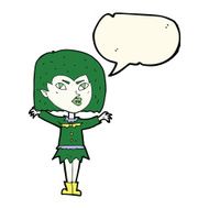 cartoon vampire girl with speech bubble N139