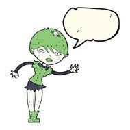 cartoon vampire girl with speech bubble N140