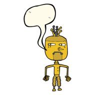 cartoon robot with speech bubble N113