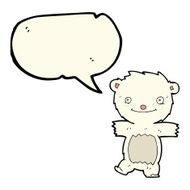 cartoon polar bear cub with speech bubble N46