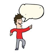 cartoon man pointing and laughing with speech bubble N18