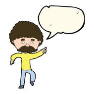 cartoon seventies style man disco dancing with speech bubble N7