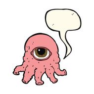 cartoon alien head with speech bubble N7