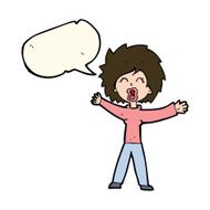 cartoon woman shouting with speech bubble N7