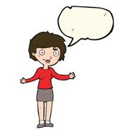 cartoon confused woman with speech bubble N53