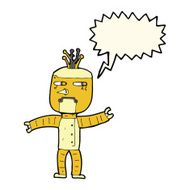cartoon robot with speech bubble N114