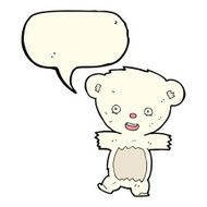 cartoon teddy polar bear cub with speech bubble N7