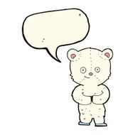 cartoon teddy polar bear cub with speech bubble N8