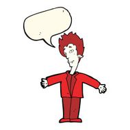 cartoon happy vampire with speech bubble N25