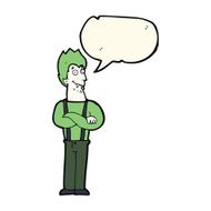 cartoon happy vampire with speech bubble N26