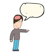 cartoon clever man pointing with speech bubble N6