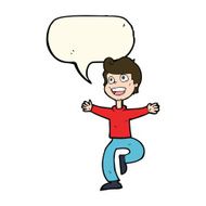 cartoon excited boy with speech bubble N90