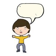 Cartoon happy boy with speech bubble N145