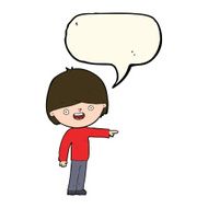 cartoon man pointing with speech bubble N121