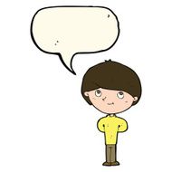Cartoon happy boy with speech bubble N146