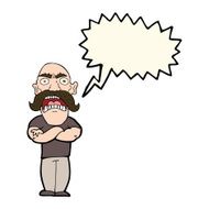 cartoon angry man with speech bubble N54