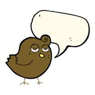 cartoon bird with speech bubble N180