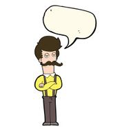 cartoon man with mustache speech bubble N54