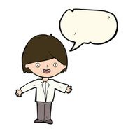 cartoon happy man with speech bubble N285
