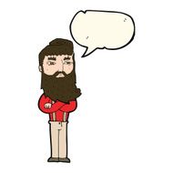 cartoon serious man with beard speech bubble N13