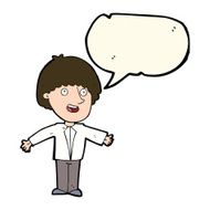 cartoon happy man with speech bubble N286