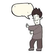 cartoon excited vampire with speech bubble N7