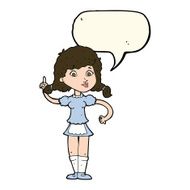 cartoon pretty maid woman with speech bubble N7