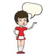 cartoon waitress with speech bubble N16