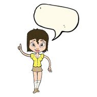 cartoon woman making point with speech bubble N13