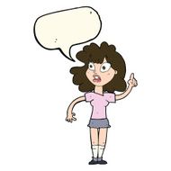 cartoon woman making point with speech bubble N14