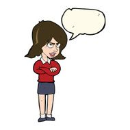 cartoon angry woman with speech bubble N13
