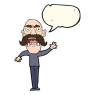 cartoon angry old man with speech bubble N87
