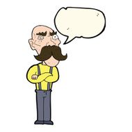 cartoon angry old man with speech bubble N88