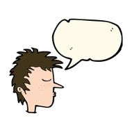 cartoon male face with speech bubble N13