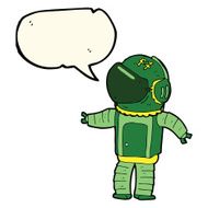 cartoon astronaut with speech bubble N75