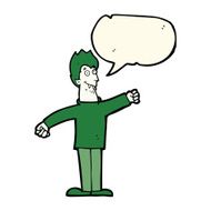 cartoon happy vampire with speech bubble N28