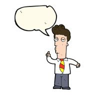 cartoon bored man asking question with speech bubble N7