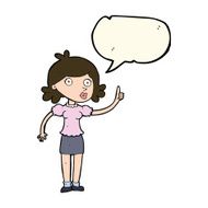 cartoon woman with idea speech bubble N154